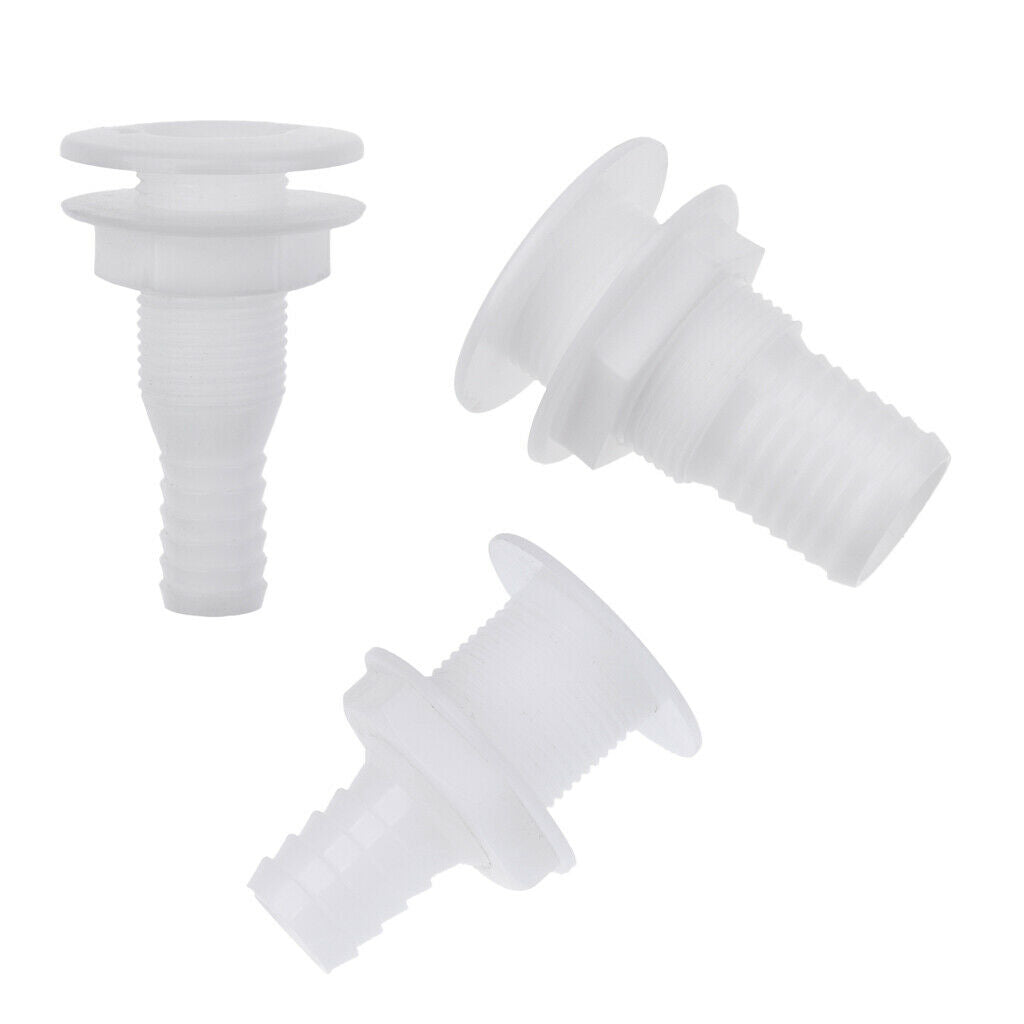 3pcs Plastic Thru-Coel Bilge Pump And Aerator Hose Connection For