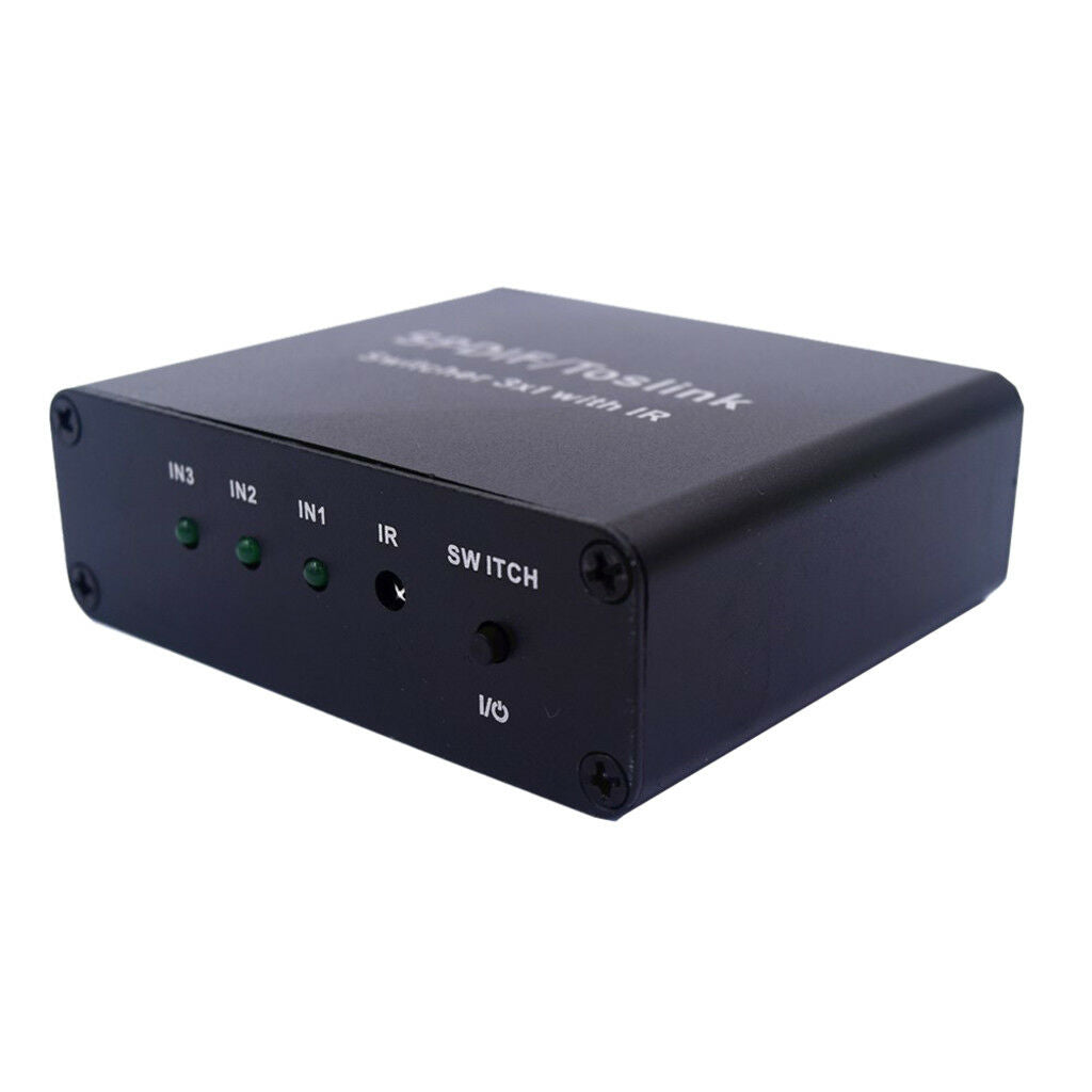 Toslink Digital Optical Audio Switcher 3x1 Selector Box with Remote Control