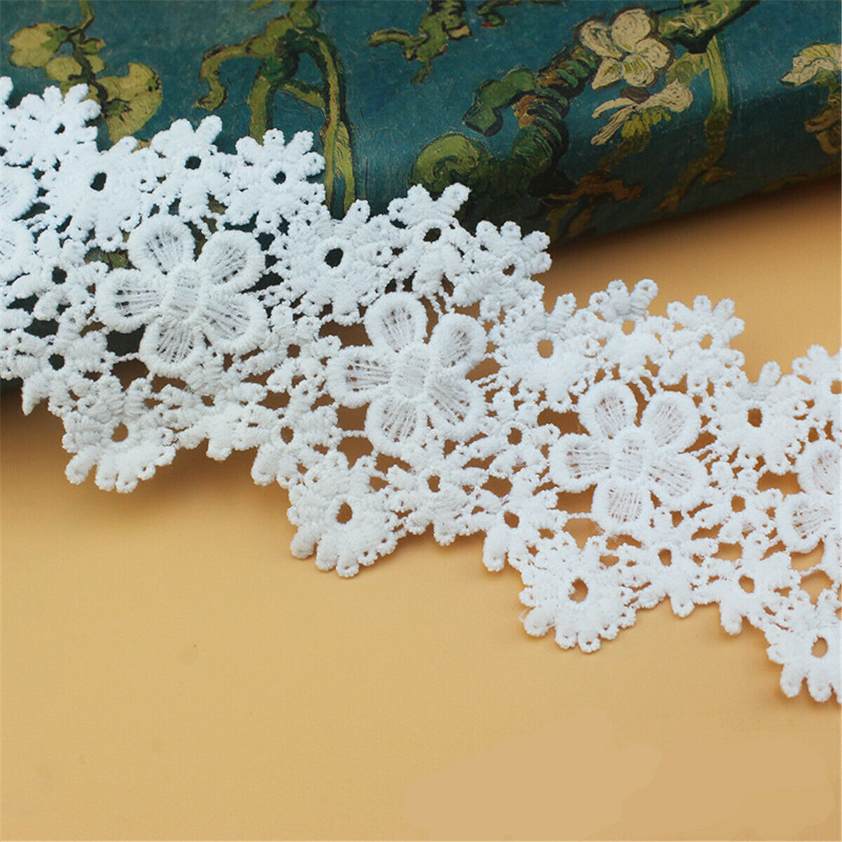 2 Yard White Water Soluble Milk Lace Embroidery Lace Wedding Decoration Textiles