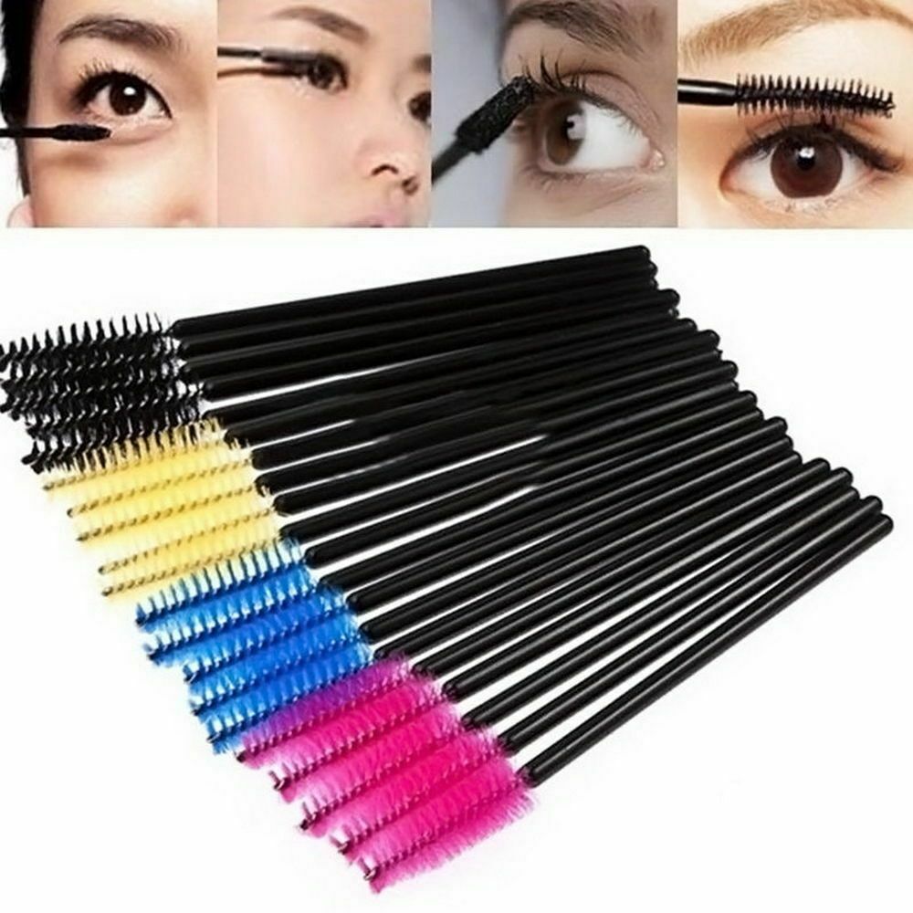 Approx.50Pcs Disposable Eyelash Brush Mascara Wands Applicator Black and Rose