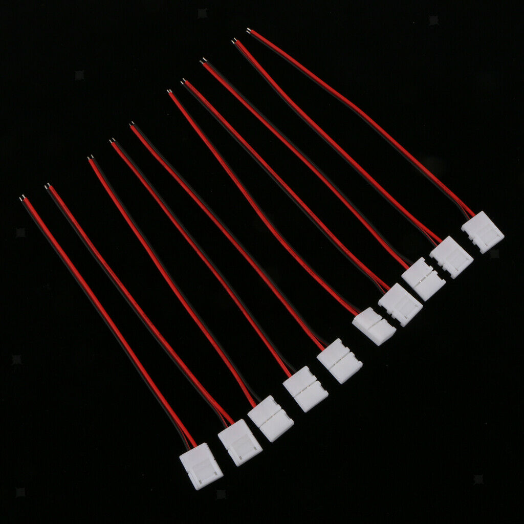 10x Solderless LED   Connector Cable for 5050/5630 Single Color Strips