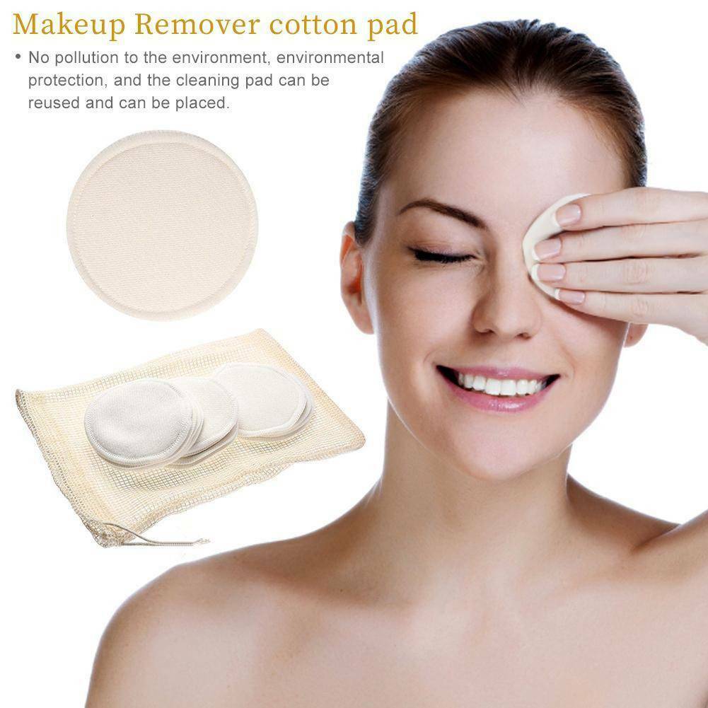 12 x Reusable Facial Cleansing Pad Bamboo Cotton Makeup Remover Pads Face Wipes~