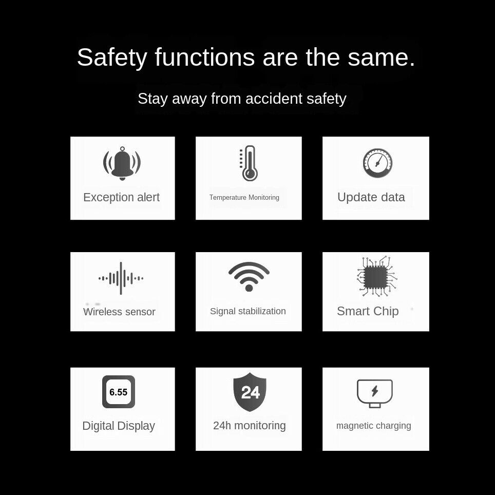 Motorcycle TPMS Wireless Tire Pressure Temperature Monitoring System + Sensors