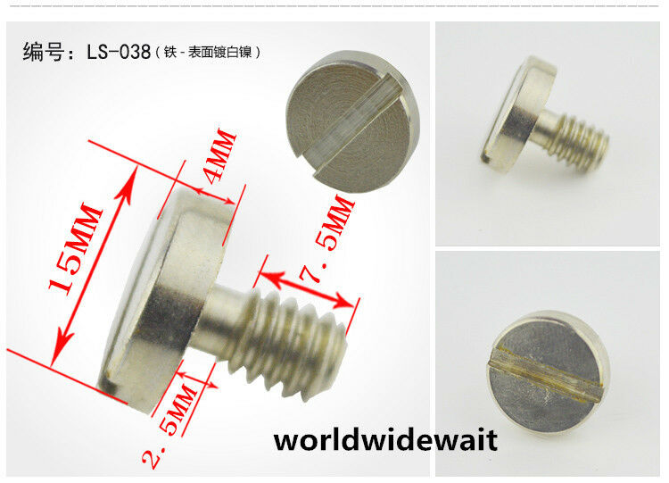 10pcs 1/4" Camera Bolt Screws for Tripod Quick Release Plate Ball Head LS-038