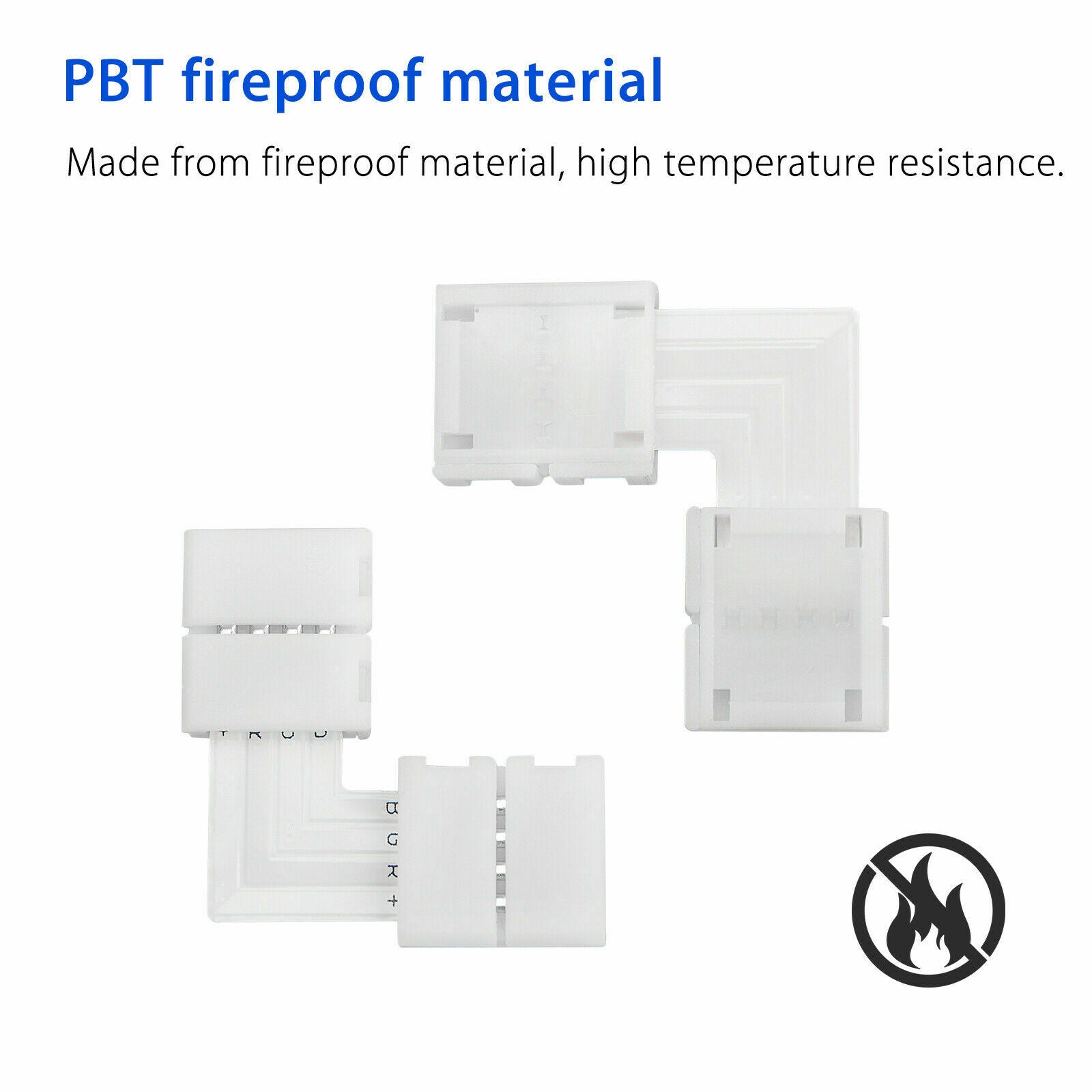 10X 10mm L-Shape 4pin Corner Connector Adapter for 5050/3528 LED RGB Strip Light