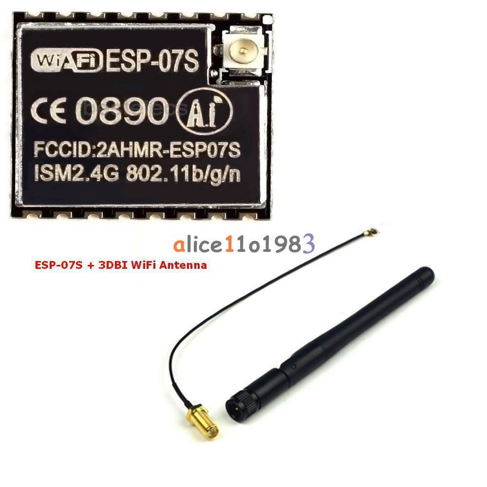 ESP8266 ESP-07S Serial WIFI Wireless Transceiver Module + 3DBI WiFi Antenna SMA