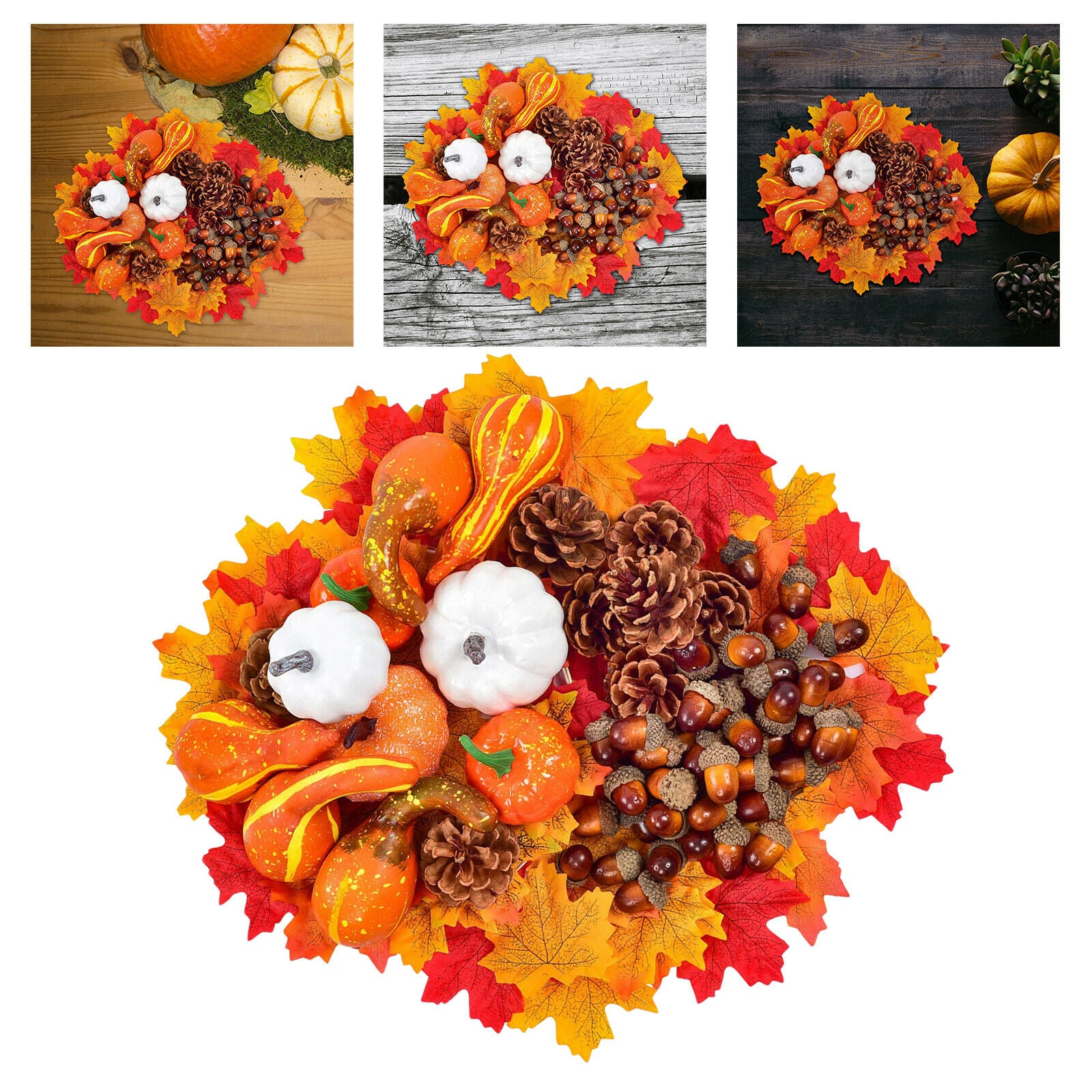 218 in 1 Artificial Pumpkins Maple Leaf Props Halloween Decoration Handwork