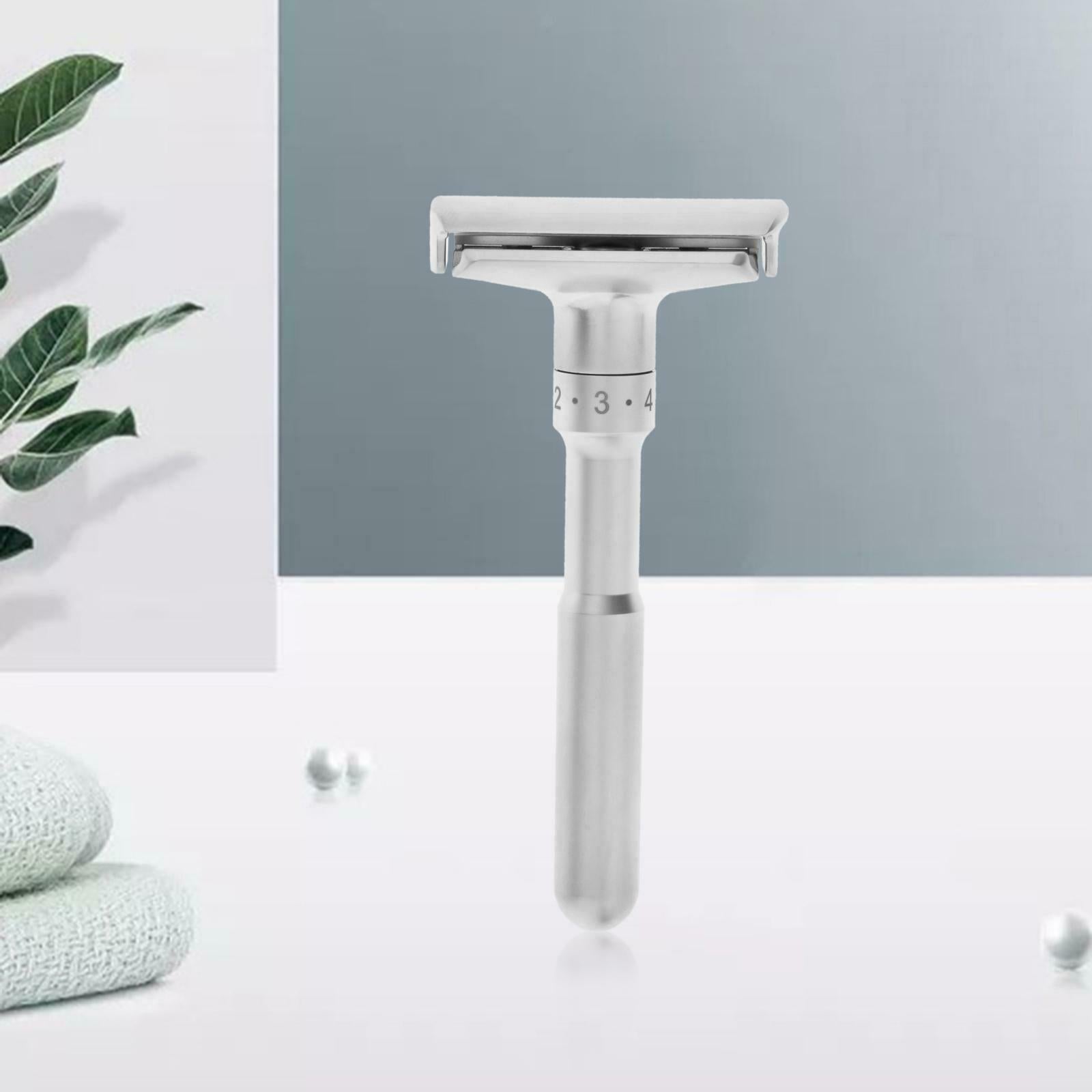 Adjustable Safety Razor with 5 Blades Mild to Aggressive 1-6 for file Hair