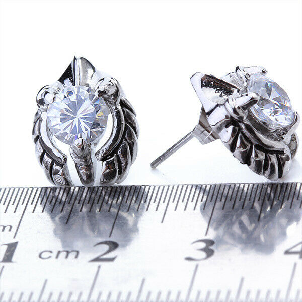 Transparent Stainless Steel Rhinestone Ear Stud