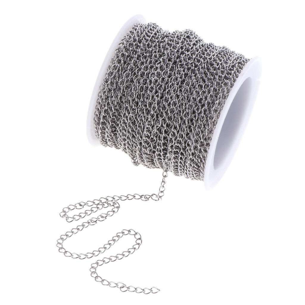13yd Stainless Steel Chain 2.9mm Wide DIY Jewelry Making Repair Replacement