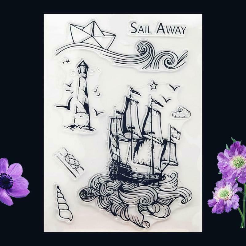 Pirate Ship Silicone Clear Seal Stamp DIY Scrapbooking Embossing Photo Album