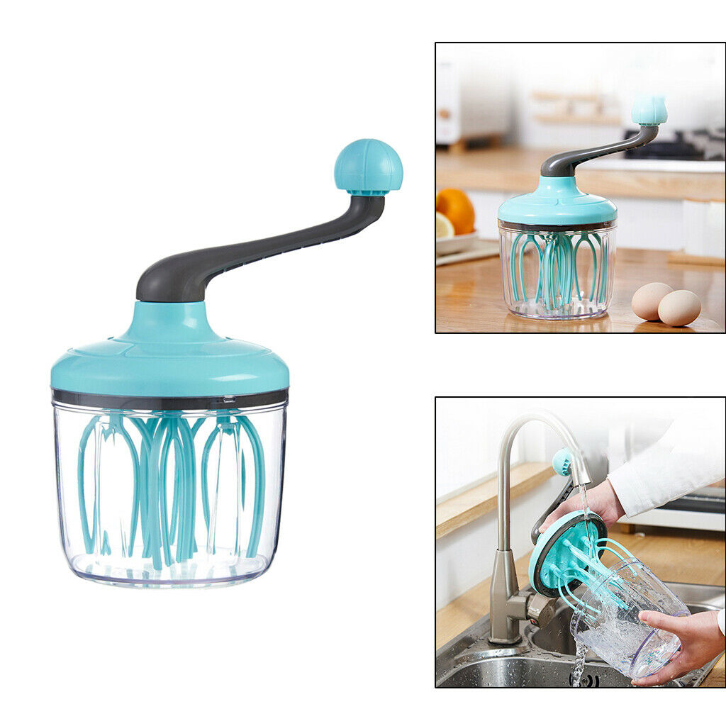 Manual Egg Beater Hand-cranked Flour Whisk Eggbeater Blender Kitchen 1500ml