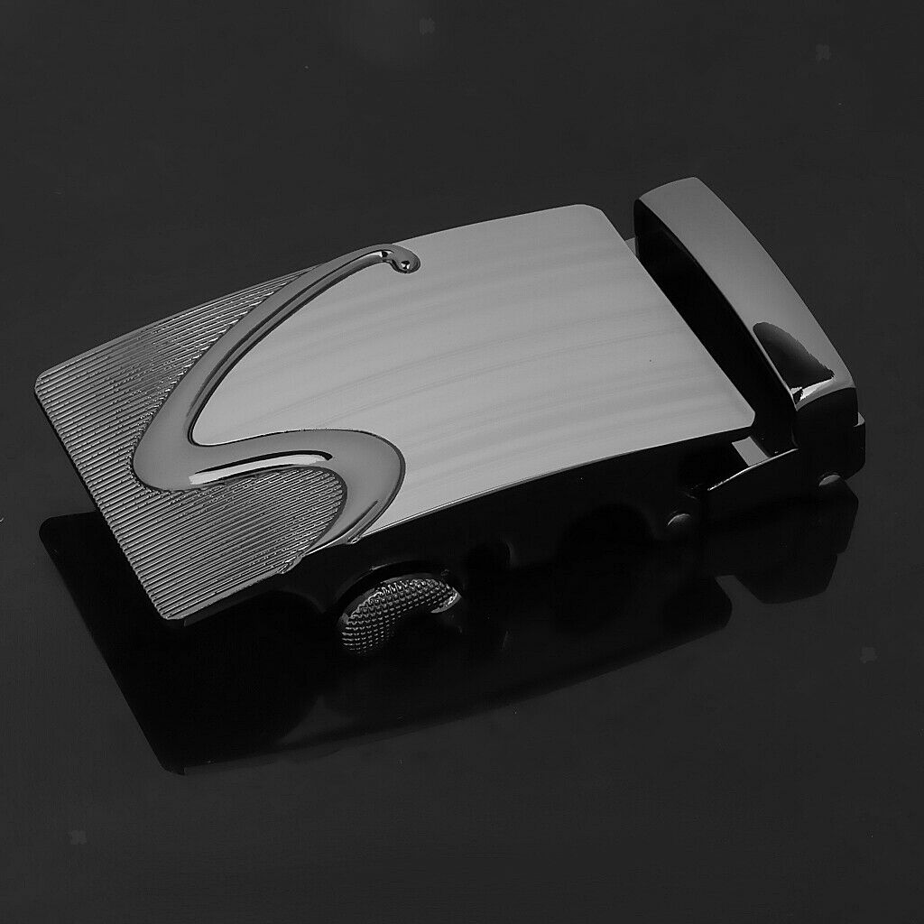 2 Pieces Men's Ratchet Belt Buckle Automatic Sliding Buckle Fit 35mm Leather -