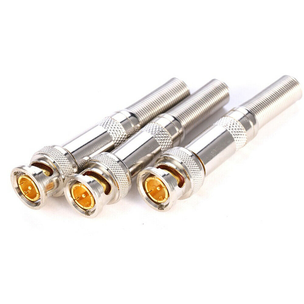 10Pcs BNC 75-5 JR-B25 Male Solderless  Connector for cctv camera System