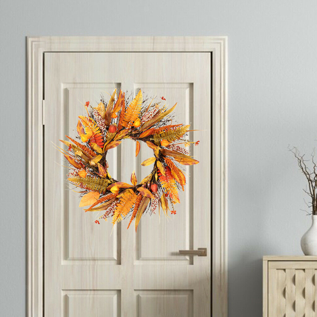 Fall Harvest Garland Artificial Grain Wreath 50cm Door Decor Thanksgiving