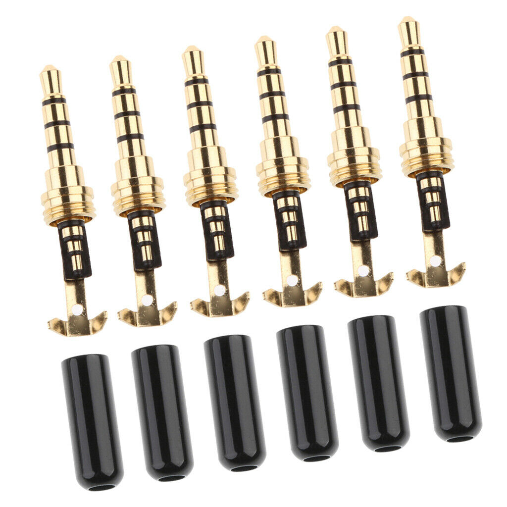 6PCS Universal 3.5mm Audio Radio Male Headset Cable Wire Connector Head