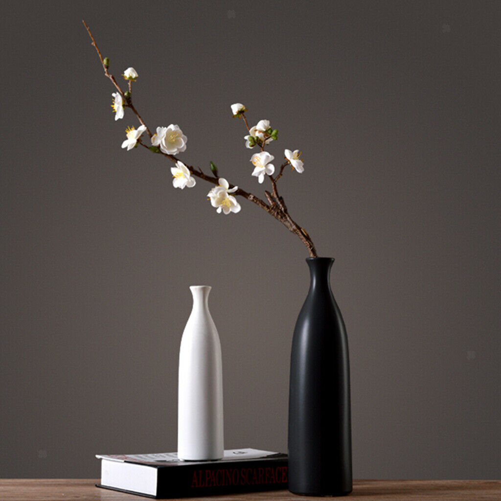 Modern Ceramic Flower Vase Centerpieces Office Living Room Decor Black L