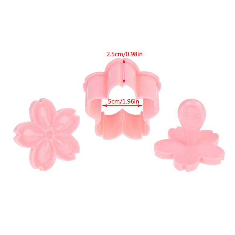 5pcs/set Sakura Cookie Mold Stamp Biscuit Mold Cutter Pink Fondant Baking T Wn