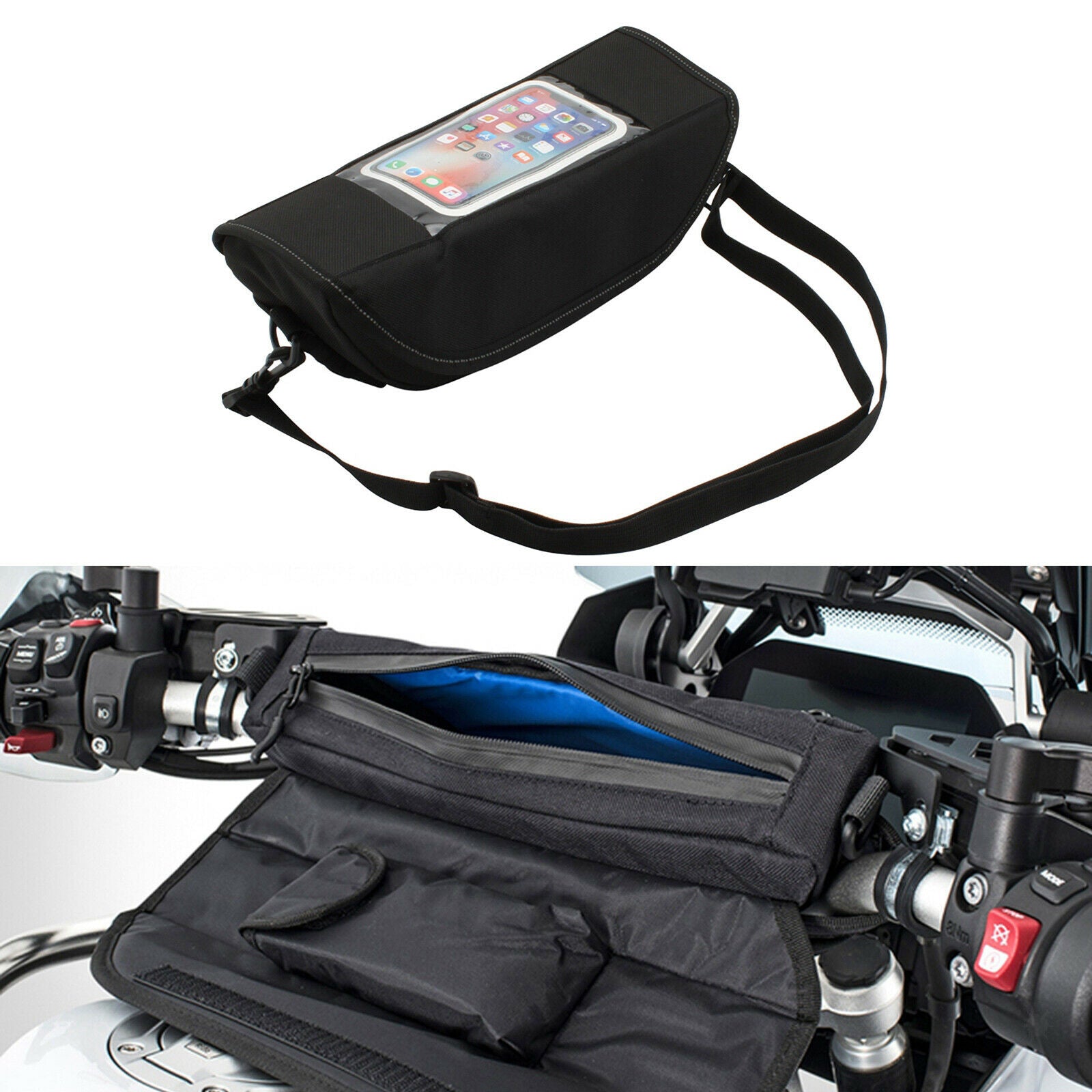 Linen Motorcycle Handlebar Bag for BMW R1200GS ADV S1000XR R1200R F850GS