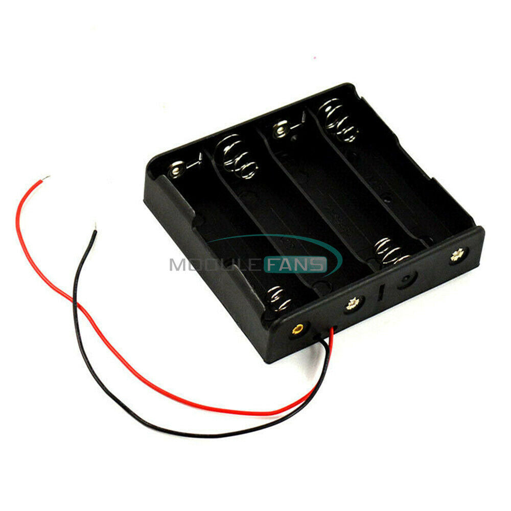 4X 18650 Battery ABS Power Bank Cases Holder Storage Box + Leads