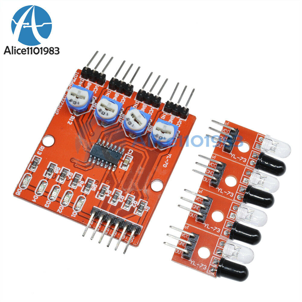 4-Channel Four Infrared Detector Tracked Photoelectricity Sensor For Smart Car