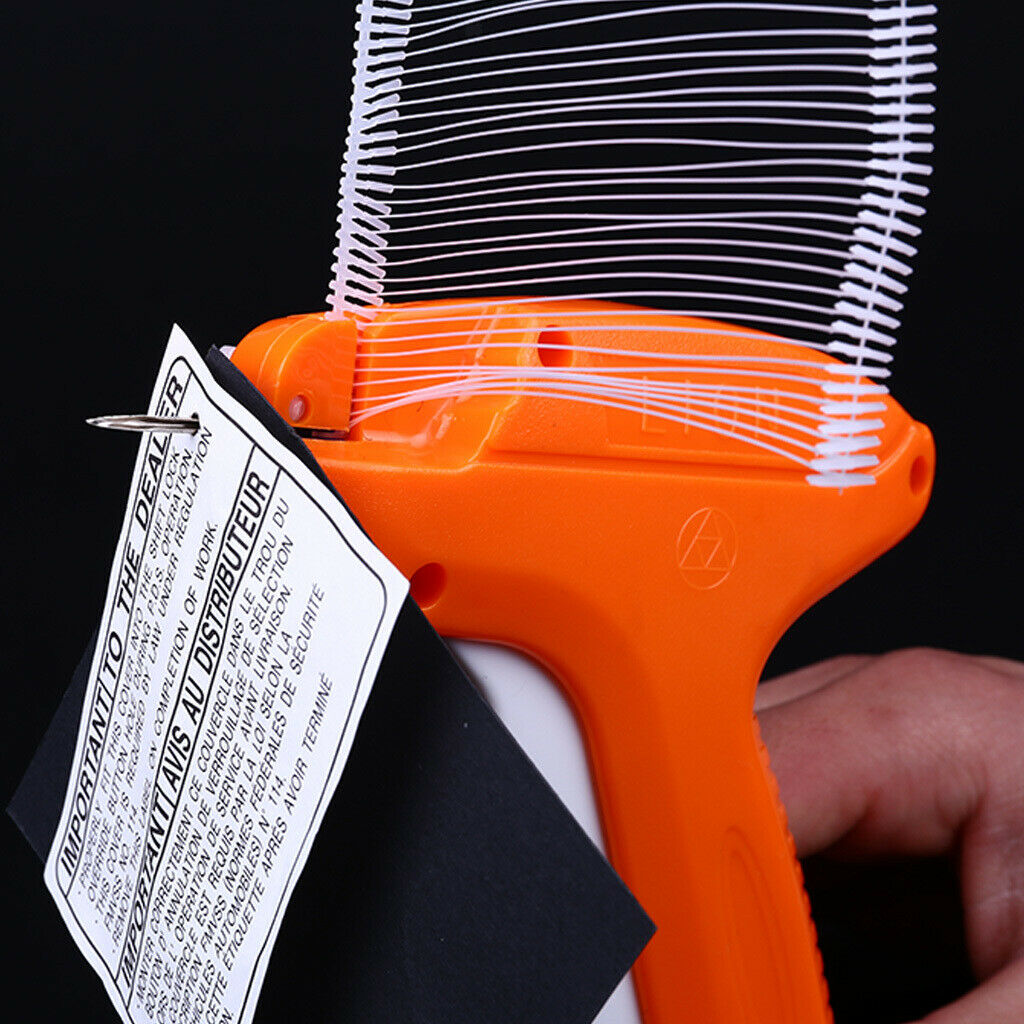 Garment Price Label Tagging Tag Gun + 5 Tagging Needles + 1000 Barbs Yellow