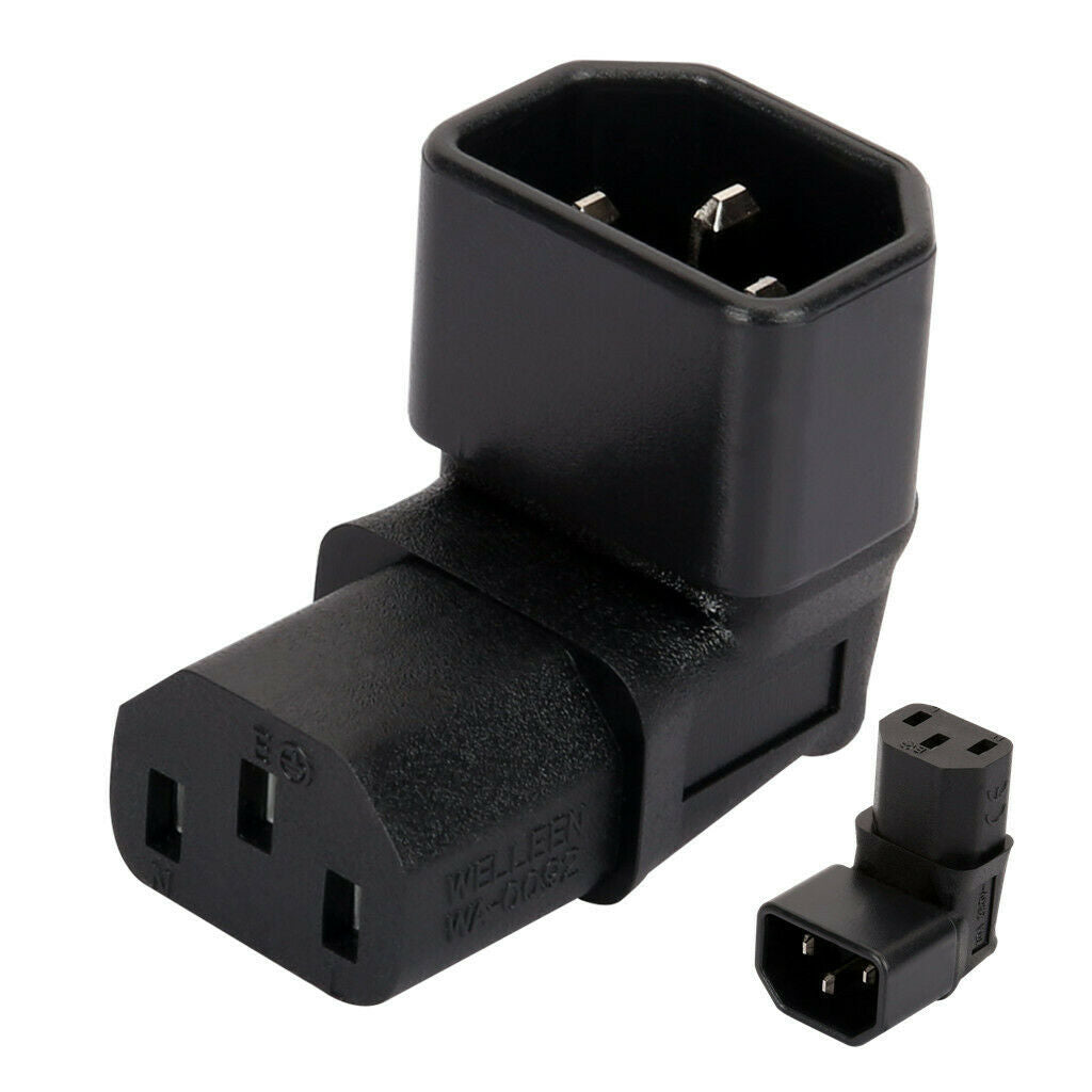 IEC320-C14 to C13 90°Degree AC Power Adapter Female to Male Plug Convertor
