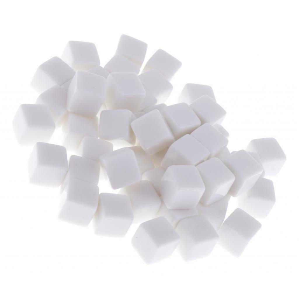 Set of 50 D6 six-sided plastic dice blank dice