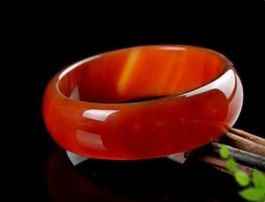 100% Natural 60mm-62mm Red Wide agate Bangle Bracelet Handmade AAA