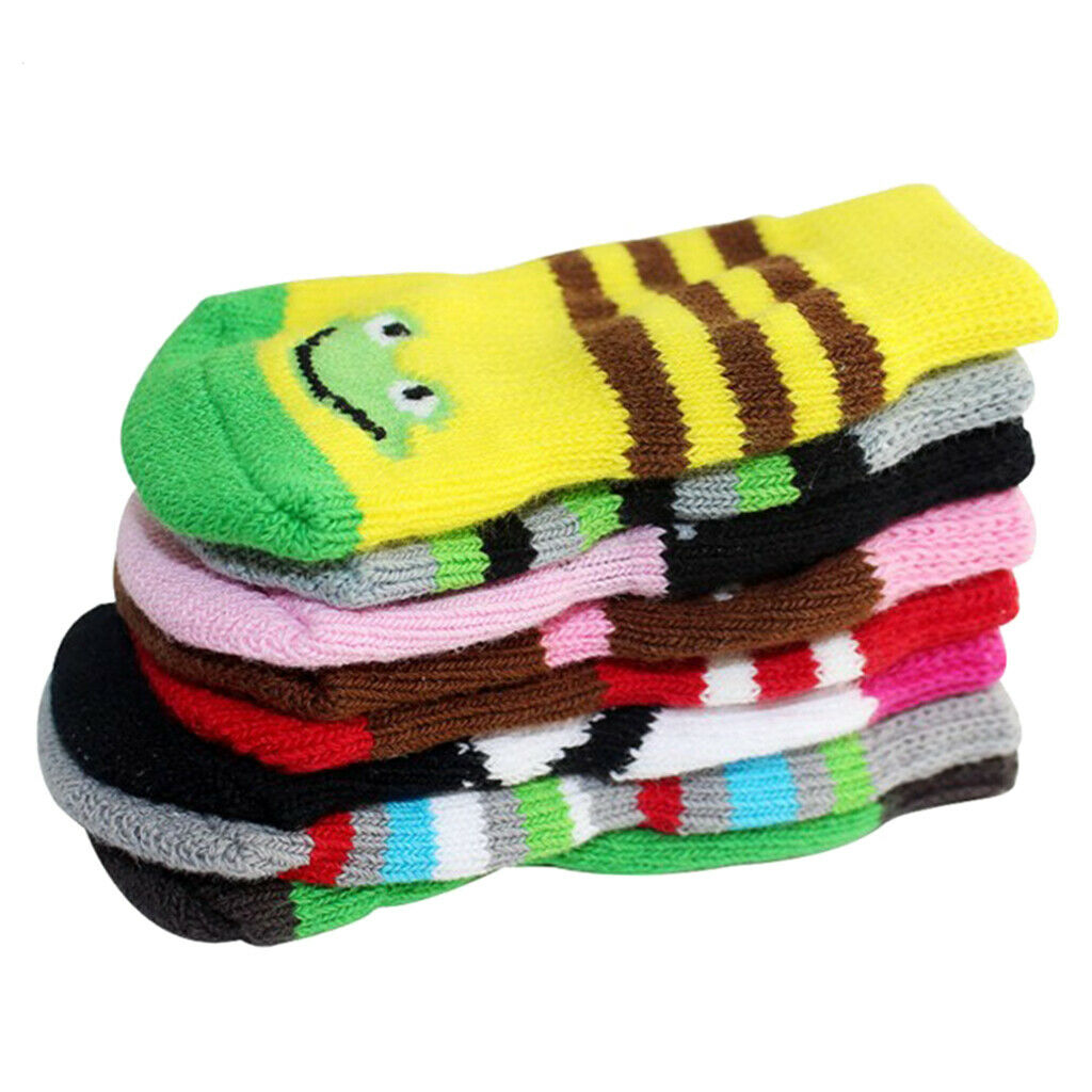 Pack of 8 Dog Socks Winter Apparel Traction Indoor/Outdoor Wearing Anti-slip