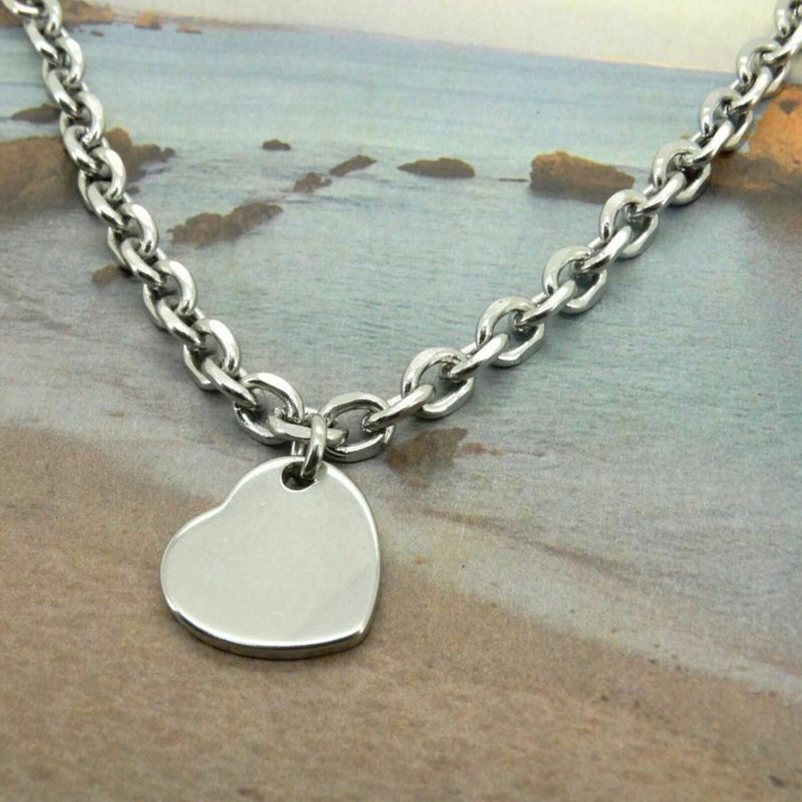 Women Ankle Bracelet Stainless Steel Anklets Heart Charm 9-11 Inches