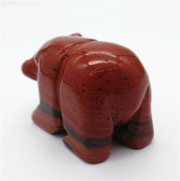 47x30x25mm Natural Red Jasper Carved Bear Decoration Statue Home Decor HH7727