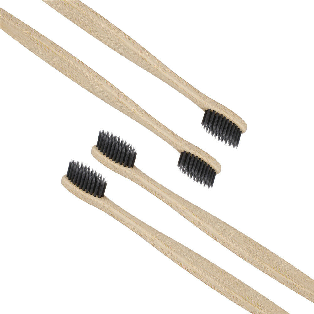 Natural Bamboo Toothbrush BPA Free Color Bristles Pack of 10 Organic Labs