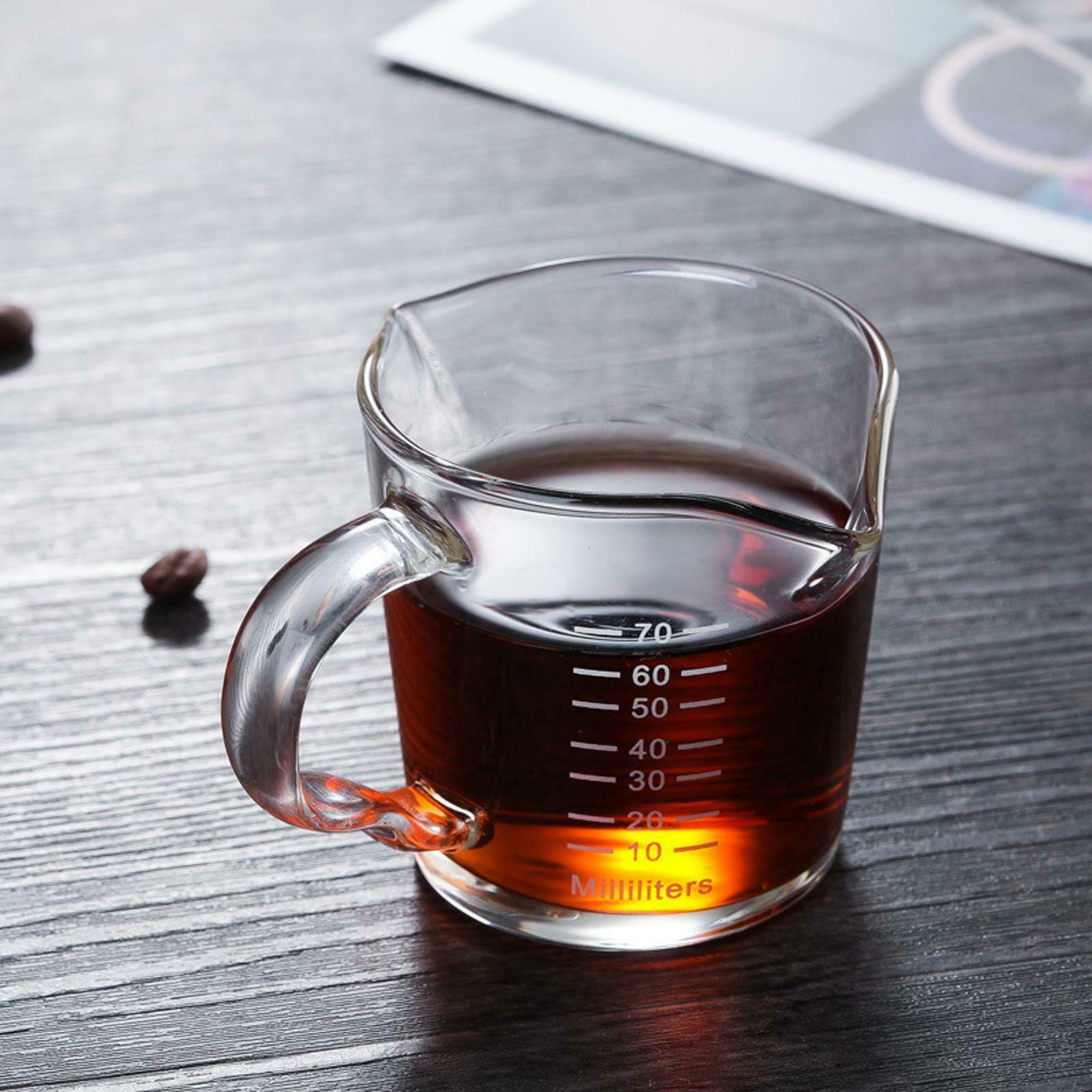 Multifunctional Glass Measuring Cup 70ML Clear Scale Ounce Cup for Tea Cafe