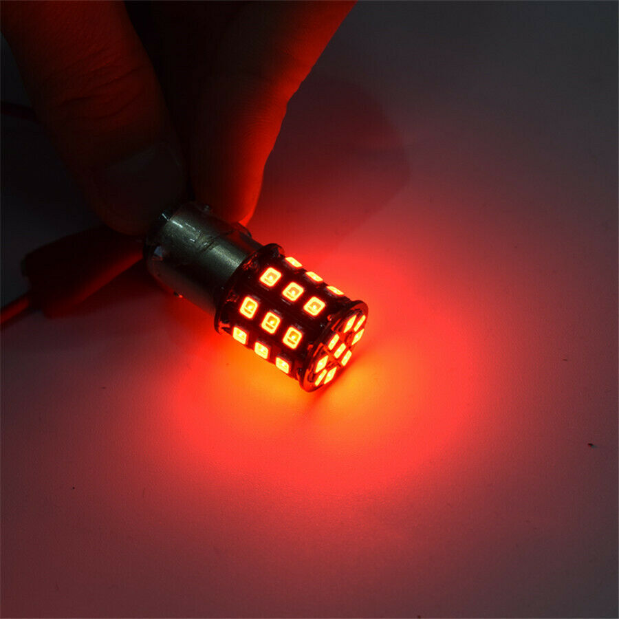 2 Pcs Red LED Strobe Flash Blinking Brake Stop Parking Bulb Lights 1156 2835