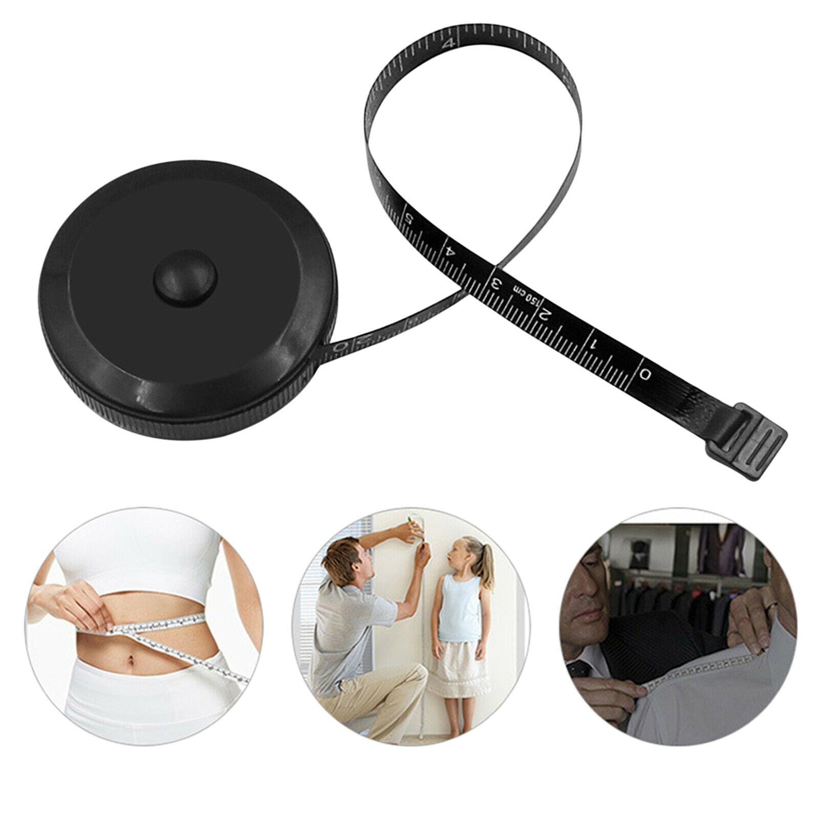 Tape Measure for Body Craft Measurements Black Dual Sided Body Measuring 5ft