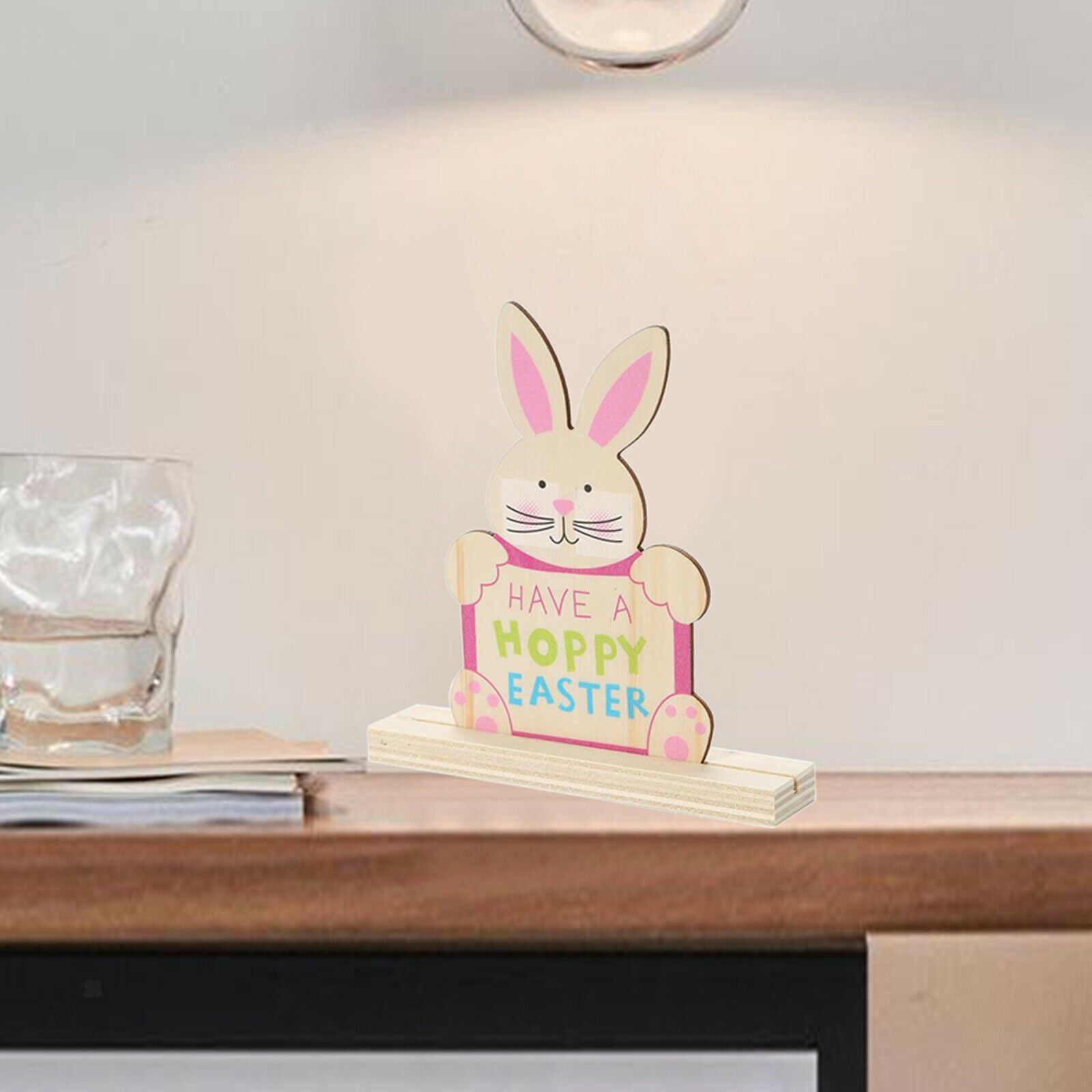 Cute Tabletop Wooden Easter Bunny Ornament Toys Gifts for Inside  Style 7