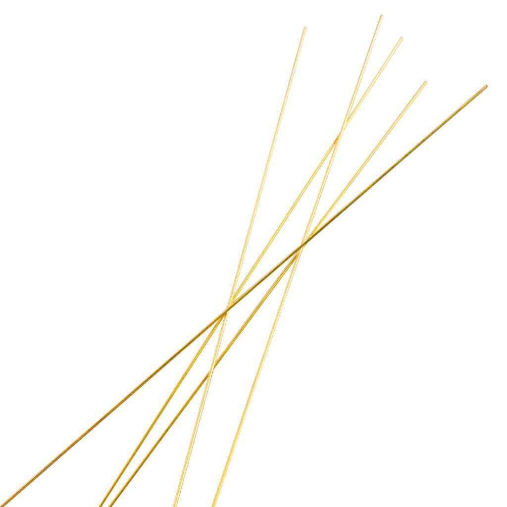 Set of 5 Straight Solid Round Metal Brass Rods Bar Stock for DIY 300mm Long