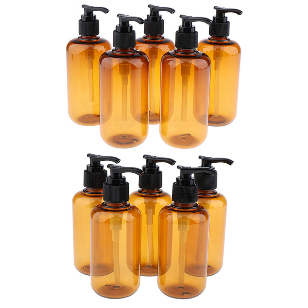 Lots 10 Empty Plastic Pump Bottles for Shampoo