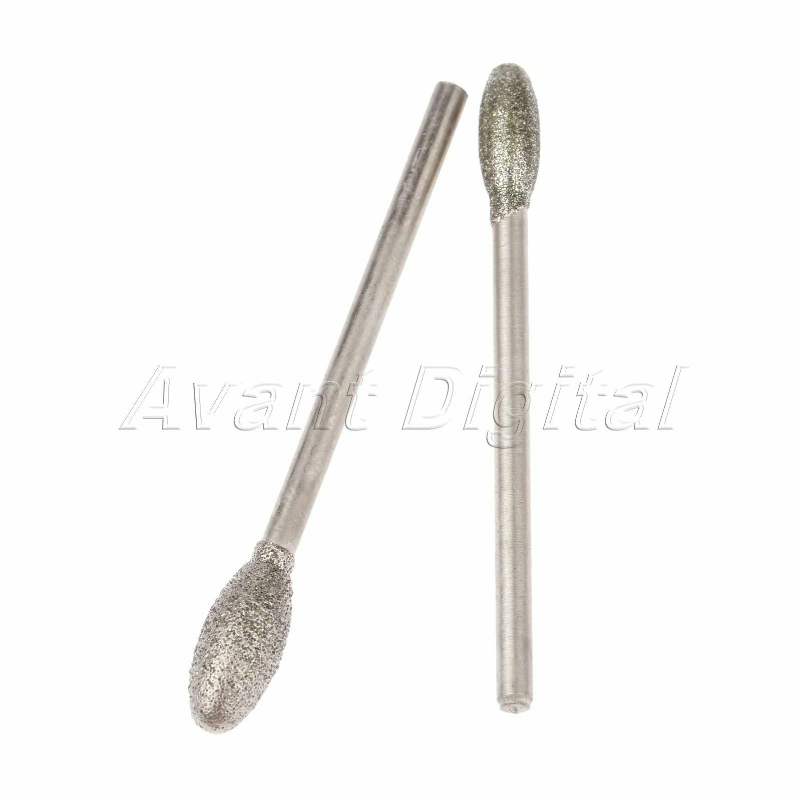 Oval Precision Diamond Grinding Head Abrasive Carving Ceramic Jade 2.35mm Shank