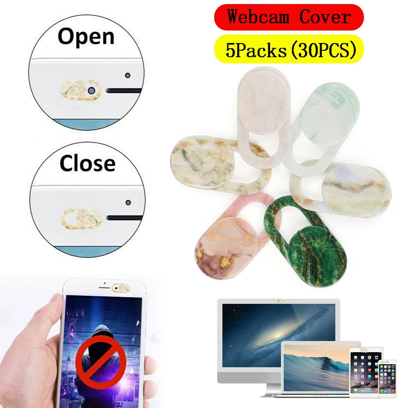 30x WebCam Cover Slide Camera Privacy Security for Smartphone Tablet Laptop* CA