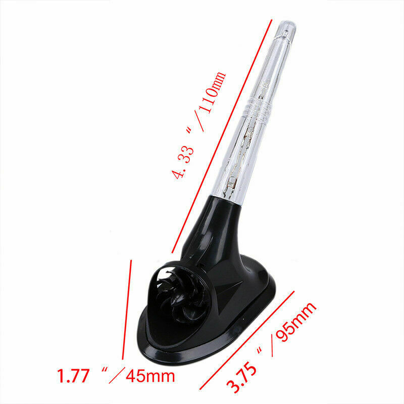 Black Car Vehicle Wind Powered LED Light Shark Fin Aerial Decor Top Roof Antenna