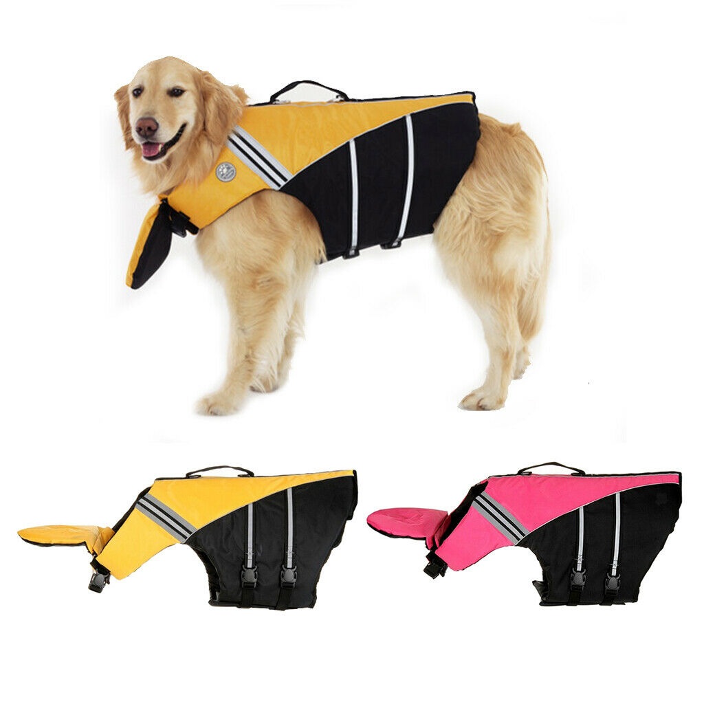 Pet Dog Swimming Safty Vest Clothes Life Jacket Preserver Reflective Yellow