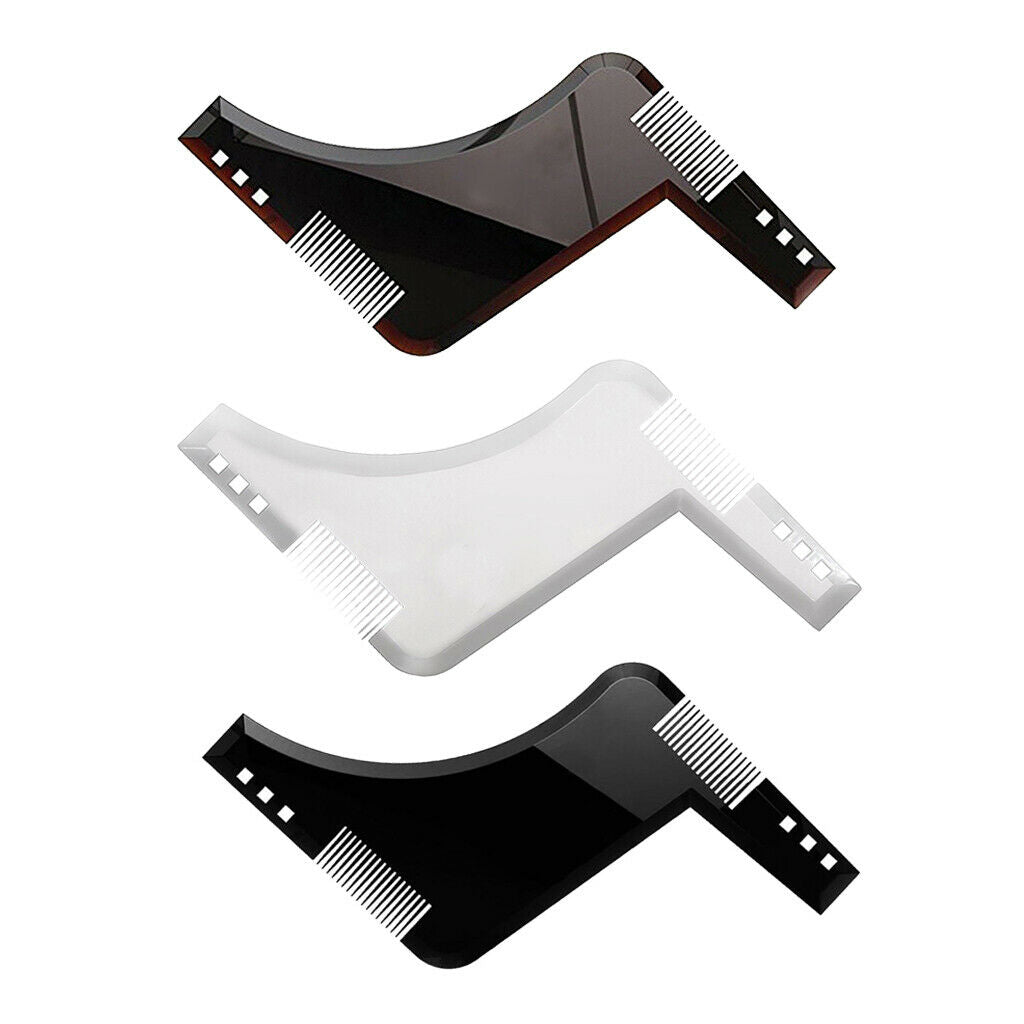 3pcs Beard Shaping Tool Styling Template Stencil Beard Comb for Salon Barber