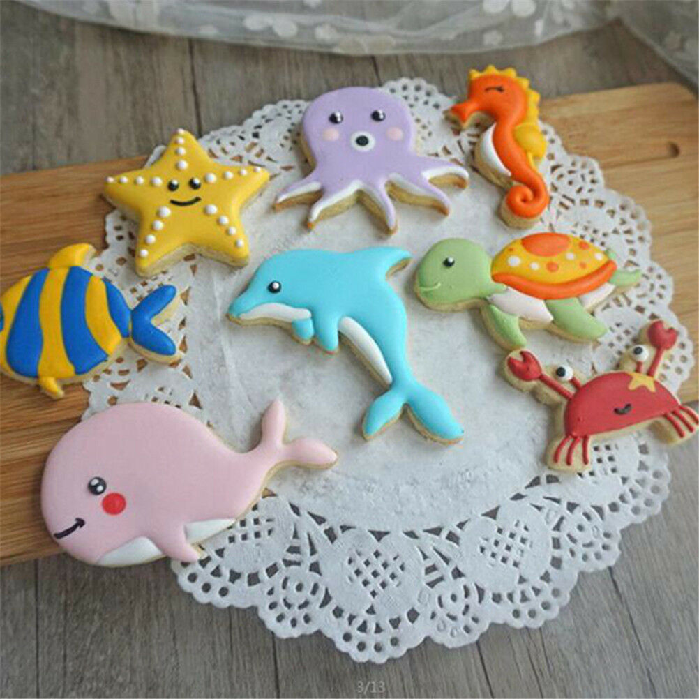 8pcs sea fish animals Cutter Sugarcraft Cake Decorating Cookies Pastr.l8