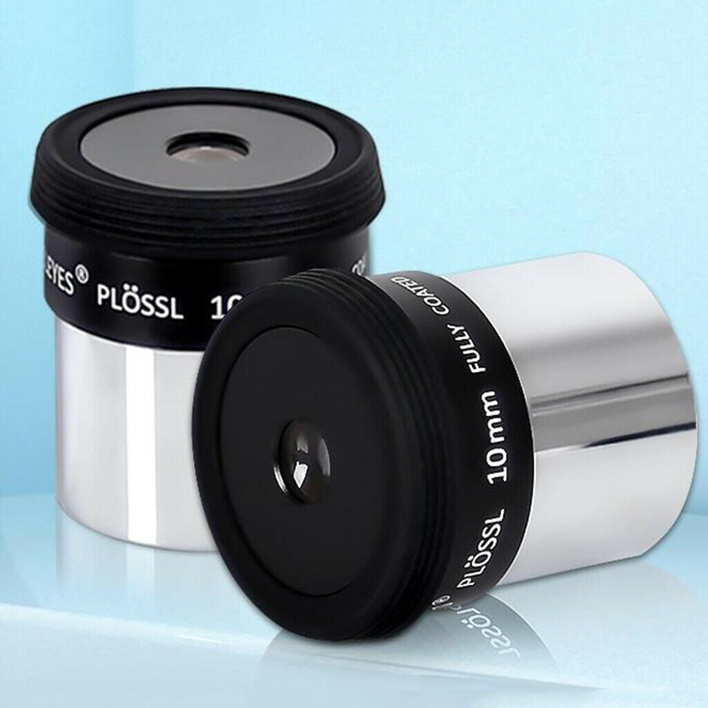 1.25'' 10mm Plossl PL Eyepiece Lens for Astronomy Telescope Accessory Black