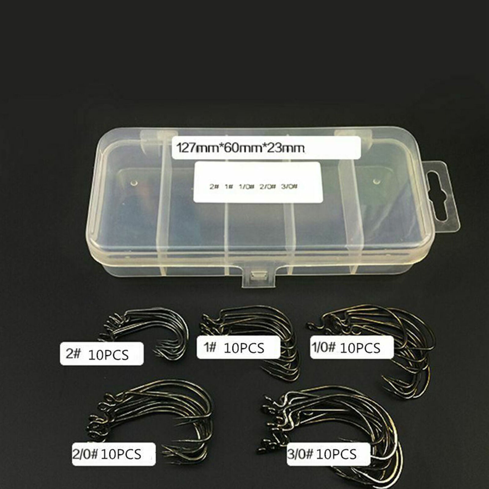 High Carbon Steel 51Pcs Fishing Hooks Worm Senko Bait Jig Fish Hooks