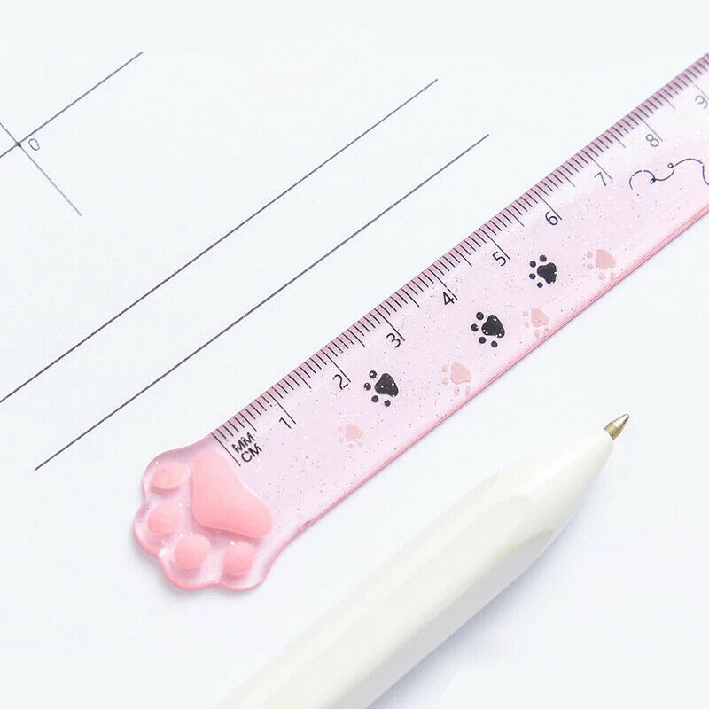 Cat Paw Plastic Straight Rulers School Office Supplies Planner Accessor TnY KX
