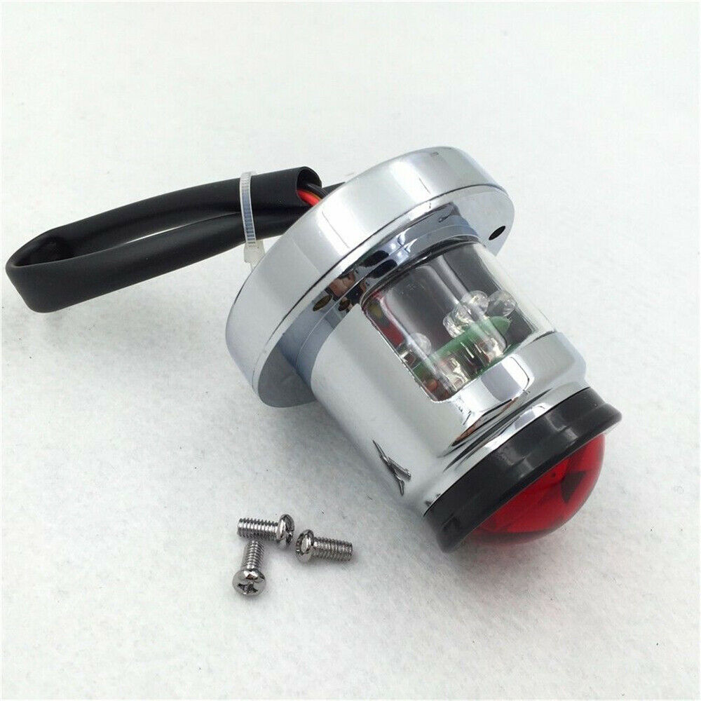 Black Lid Chrome Custom Tail Brake Light For Bobber Chopper Cruiser Street Bike