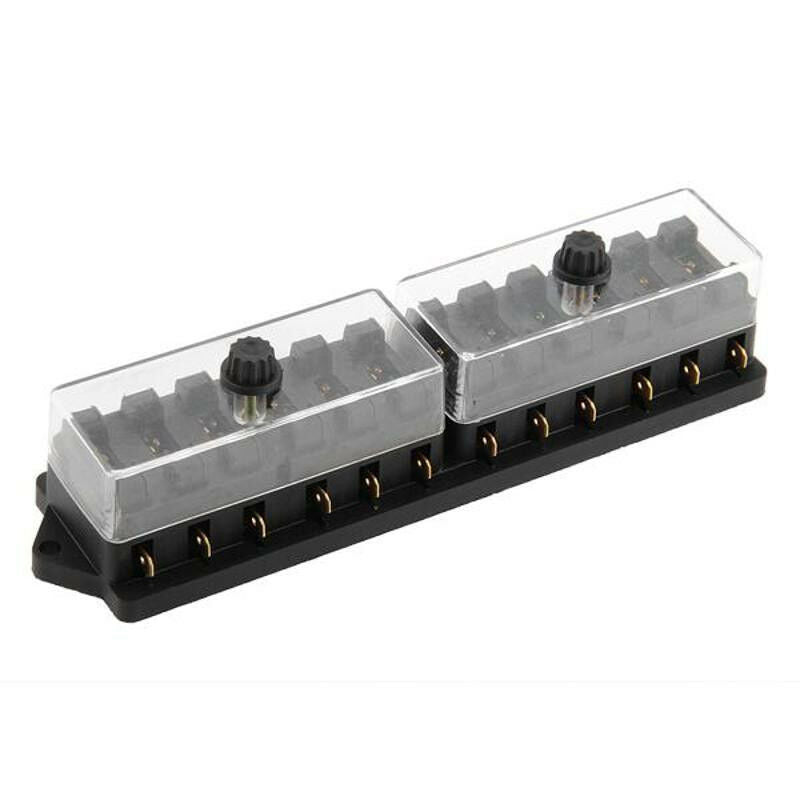 Universal Car Truck Van 12 Way Circuit 12V Standard Blade Block Fuse Box Holder